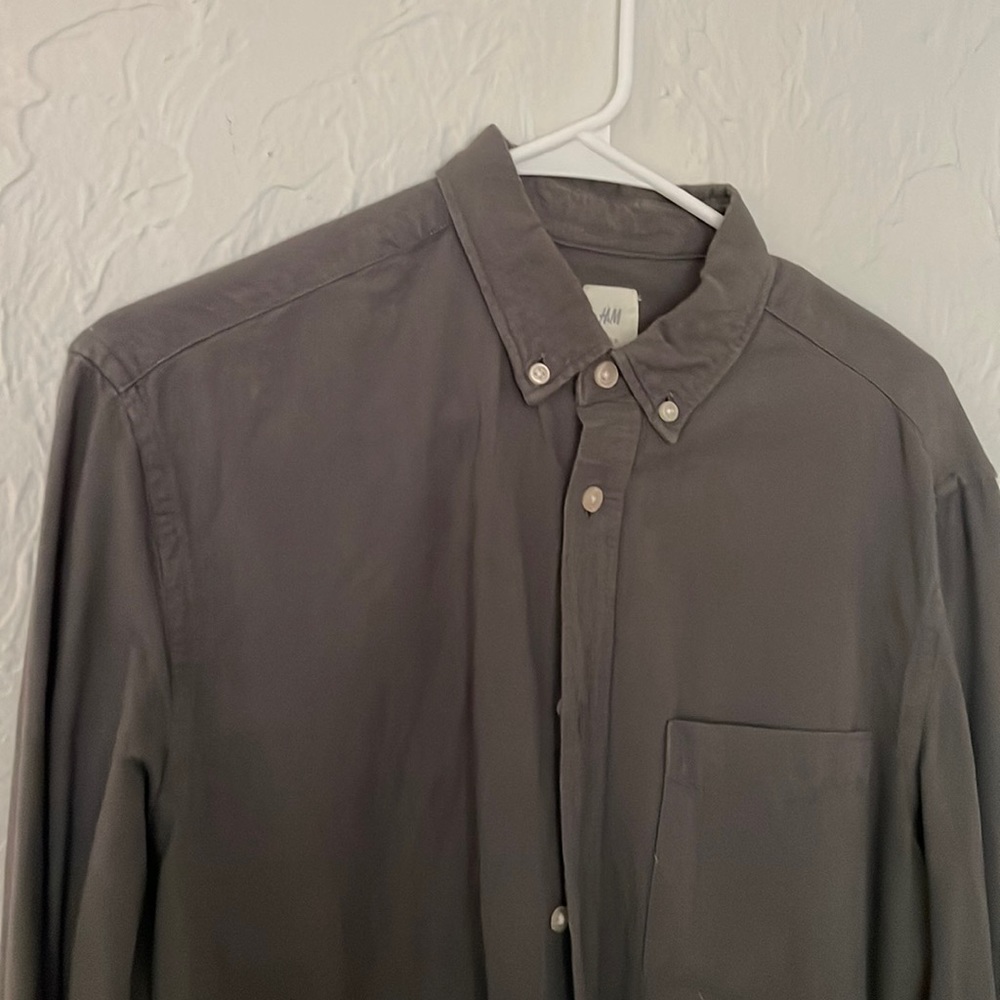 H&M button down Oxford gray with button-down collar medium